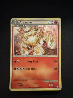 Pokemon TCG Arcanine 1/123 Holo Rare HeartGold & SoulSilver LP/MP - Image 1