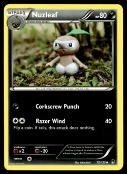 Nuzleaf 72/122 Uncommon BREAKpoint Pokemon Yuka Morii NM - Image 1