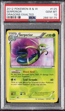 2012 POKEMON BLACK & WHITE DRAGONS EXALTED #125 SERPERIOR PSA 10 - Image 1