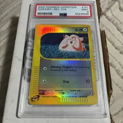 2002 Pokemon Expedition #101 Clefairy Reverse Foil PSA 9 MINT - Image 1