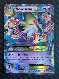 Pokemon Mega Alakazam EX Ultra Rare Holo 26/124 Fates Collide DMG - Image 1