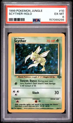1999 Pokemon Jungle #10 Scyther-Holo PSA 6 - Image 1