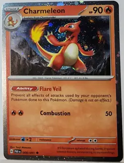Swirl 🌀 Charmeleon 008/091 Cosmos Holo Bleed Error Rare Pokemon TCG ✨ - Image 1