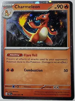 Swirl 🌀 Charmeleon 008/091 Cosmos Holo Bleed Error Rare Pokemon TCG ✨ - Image 2