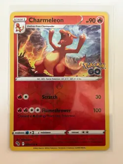 Charmeleon 009/078 Uncommon Pokemon GO Pokemon Reverse Holo Lightly Played - Image 1