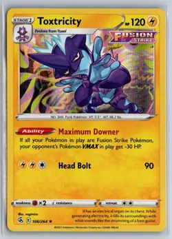 Toxtricity 108/264 Holo Rare Fusion Strike Pokemon Near Mint - Image 1