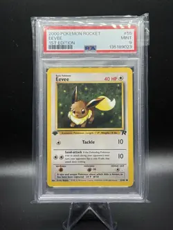 Eevee 55/82 Team Rocket 1st Edition PSA 9 MINT- Pokemon - Image 1