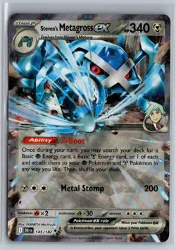 Steven's Metagross ex 145/182 Double Rare Destined Rivals Pokemon Holo Near Mint - Image 1