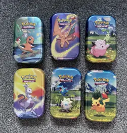 Pokemon Mini Tin X 8, Includes Pikachu, Charmander, Charizard, Clefairy. - Image 1