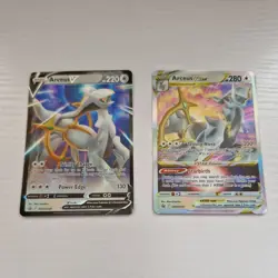 Pokemon TCG Arceus V SWSH306 & Arceus VStar SWSH307 Promos With Sleeves - Image 1