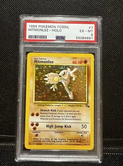 1999 Pokemon Fossil Hitmonlee Holo Rare Unlimited PSA 6 Graded #7 - Image 1