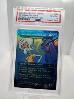 2025 MAGIC THE GATHERING SPONGEBOB SECRET LAIR DROP FOIL PSA 10 GEM SQUIDWARD - Image 1