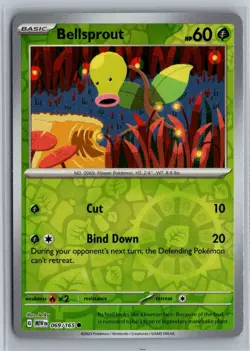 Bellsprout 069/165 Common 151 Pokemon Reverse Holo Near Mint - Image 1