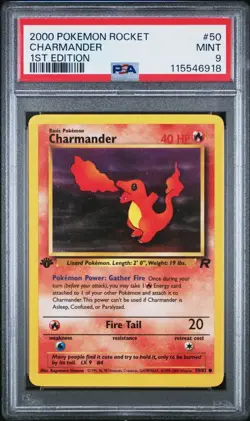 2000 POKEMON ROCKET 1ST EDITION #50 CHARMANDER PSA 9 - Image 1