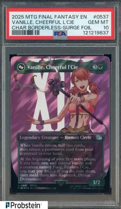 2025 MTG Final Fantasy Borderless Surge Foil #0537 Vanille Cheerful L'Cie PSA 10 - Image 1