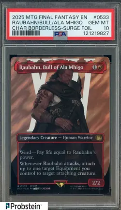 2025 MTG Final Fantasy Borderless Surge Foil #0533 Raubahn Bull Ala Mhigo PSA 10 - Image 1