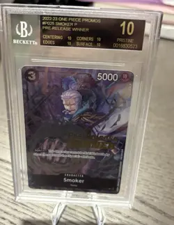 One Piece Smoker BLACK LABEL P-025 BGS 10 Promo Prerelease Winner Card - Image 3
