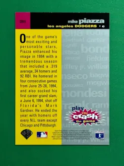 1995 Upper Deck Collector's Choice #CR15 Mike Piazza You Crash the Game Silver - Image 2