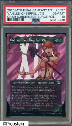 2025 MTG Final Fantasy Borderless Surge Foil #0537 Vanille Cheerful L'Cie PSA 10 - Image 1