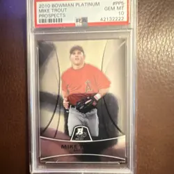 Topps 2010 Bowman Platinum Prospects Mike Trout RC #PP5 PSA 10 Angels MLB - Image 1