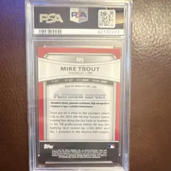 Topps 2010 Bowman Platinum Prospects Mike Trout RC #PP5 PSA 10 Angels MLB - Image 4