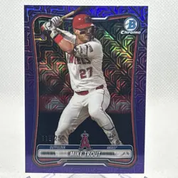 2026 Topps Bowman Chrome Purple Mojo Mike Trout Angels /299 - Image 1
