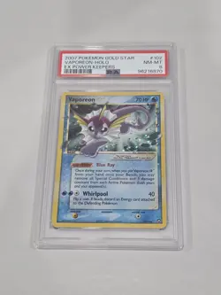 2007 Pokemon EX Power Keepers #102/108 Vaporeon Gold Star Holo PSA 8 NM-MT - Image 1