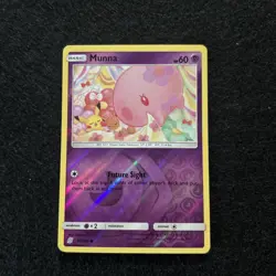 Munna 88/236 LP Reverse Holo Cute Pikachu & Eevee Asleep Napping Pokemon Card! - Image 1
