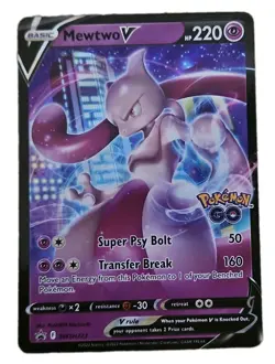 Pokemon Mewtwo V Pokemon GO Promo Holo English 2022 Card SWSH223 - Image 1