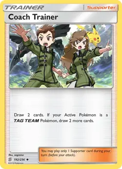 Coach Trainer 192/236 Unified Minds Pokemon Card NM - Image 1