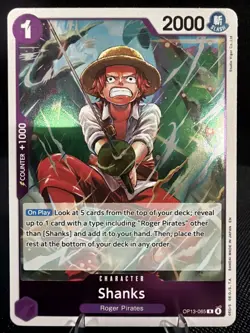 One Piece Carrying On His Will Card OP13-065 Shanks - Foil - Image 1
