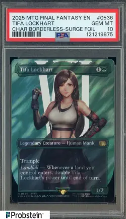 2025 MTG Final Fantasy Borderless Surge Foil #0536 Tifa Lockhart PSA 10 GEM MINT - Image 1