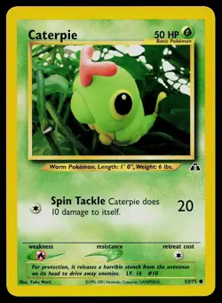 Pokemon Card Neo Discovery Caterpie 53/75 Common - Image 1