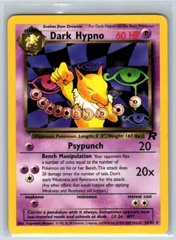 Dark Hypno 26/82 Rare Team Rocket Pokemon Unlimited Lightly Played - Image 1