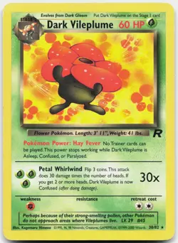 Dark Vileplume 30/82 Rare Team Rocket Pokemon Unlimited Moderately Played - Image 1