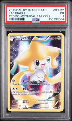 2016 POKEMON XY BLACK STAR PROMO #XY112 FULL ART/JIRACHI PSA 1 - Image 1