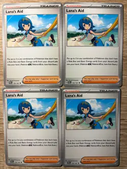 Pokemon 4x Lana's Aid 155/167 Sv06: Twilight Masquerade Regular. 4x Play Set. - Image 1
