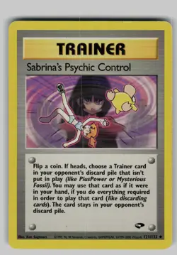 Sabrina's Psychic Control 121/132 Uncommon Gym Challenge Pokemon Unlimited MP - Image 1