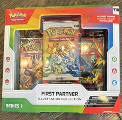 Pokemon TCG First Partner Illustration Collection Series 1 2021 2 Packs + Promo - Image 1