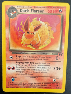 Pokemon TCG Dark Flareon Team Rocket 35/82 Regular LP - Image 1