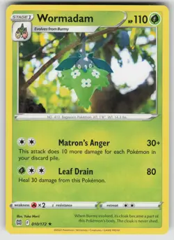 Wormadam 010/172 Rare Brilliant Stars Pokemon Near Mint - Image 1