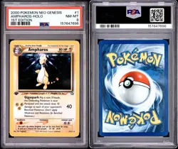 2000 POKEMON NEO GENESIS 1ST EDITION 1 AMPHAROS-HOLO PSA 8 NM-MT - Image 3