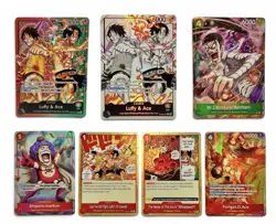 One Piece ST30-001 Parallel Alt Art Luffy & Ace Leader Card, Seals Deck & Other - Image 1