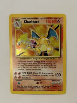 Charizard 4/102 Base Set Holo Rare 120 HP English 1999 WOTC Pokemon TCG - Image 2