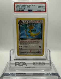 2000 POKEMON TEAM ROCKET DARK DRAGONITE 1ST EDITION NON-HOLO #22/82 - PSA 10 - Image 1