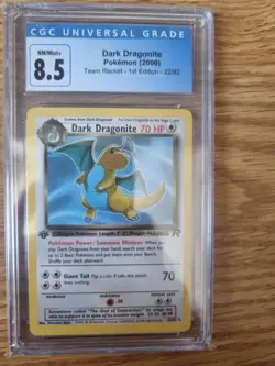 Dark Dragonite 1st Edition Team Rocket Non-holo Rare 22/82 CGC 8.5 Pokemon - Image 1