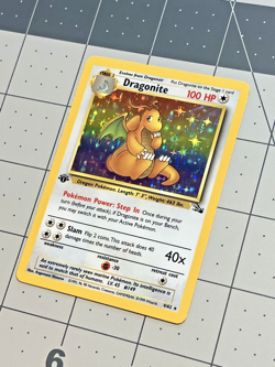 Dragonite 4/62 Holo 1st Edition Pokemon Fossil LP - Image 2