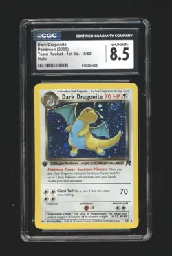 Dark Dragonite Holo 5 5/82 - Team Rocket 1st Edition - CGC 8.5 Pokemon SWIRL - Image 1