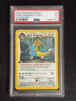 Pokemon Dark Dragonite Team Rocket 1st Edition Holo Rare #5 PSA 1.5 POP 2 - Image 1