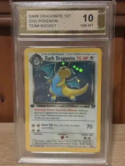 1st Edition Holo Dark Dragonite Team Rocket Pokemon - Image 1